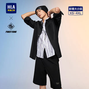 休闲黑衬衫 YOUNG长袖 26春夏新口袋外套衬衣男 海澜之家POWER HLA