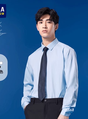 HLA/海澜之家商务长袖白衬衫春秋新通勤正装面试大码可选衬衣男装