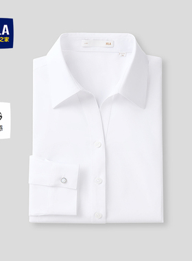 HLA/海澜之家凉感职业通勤长袖正装衬衫26春夏新商务纯色衬衣女装