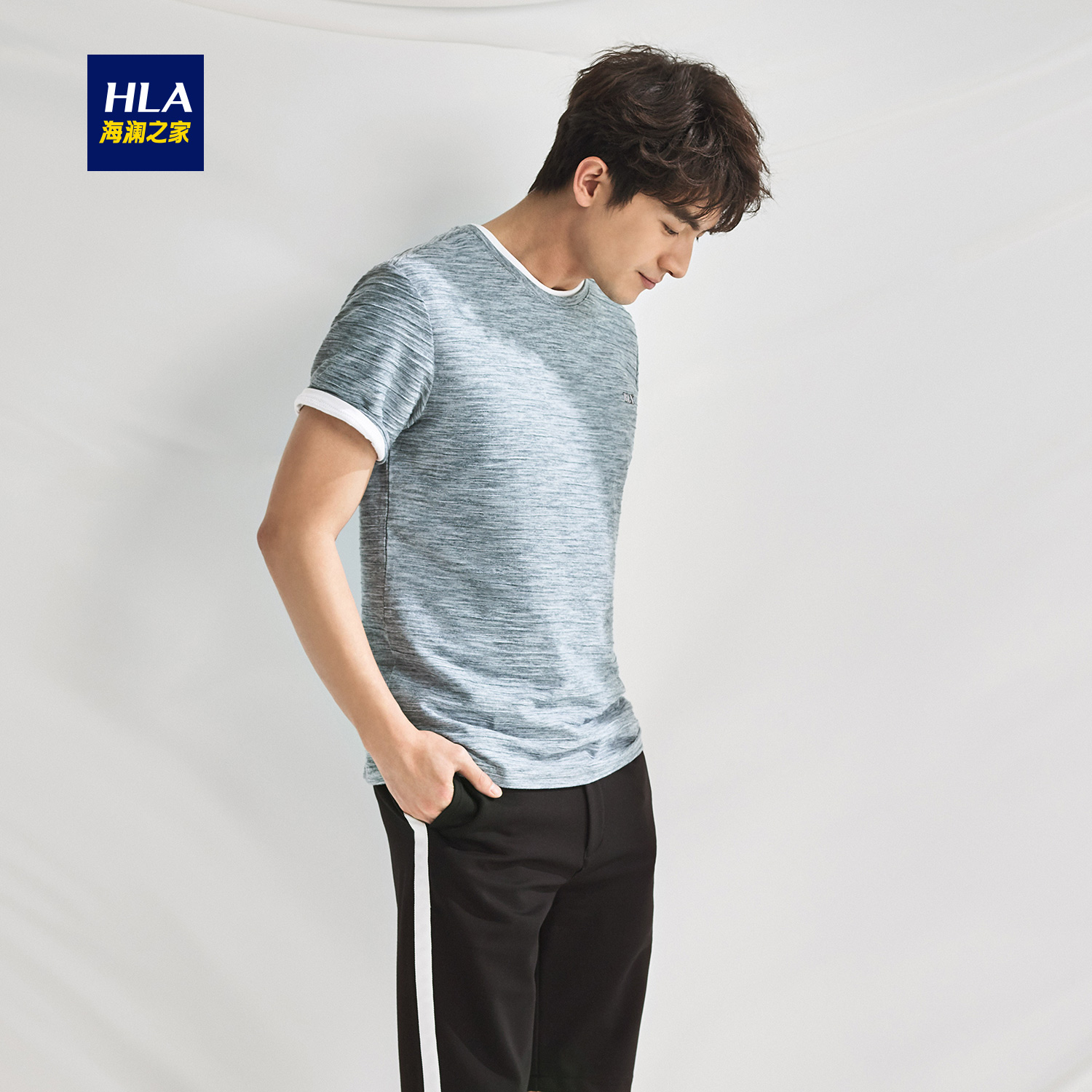 HLA/º£À½Ö®¼ÒÊæÊÊ»¨É´¶ÌÐäTÐô2018Ïļ¾ÐÂÆ·¼òÔ¼»ù´¡¶ÌÐäTÐôÄÐ