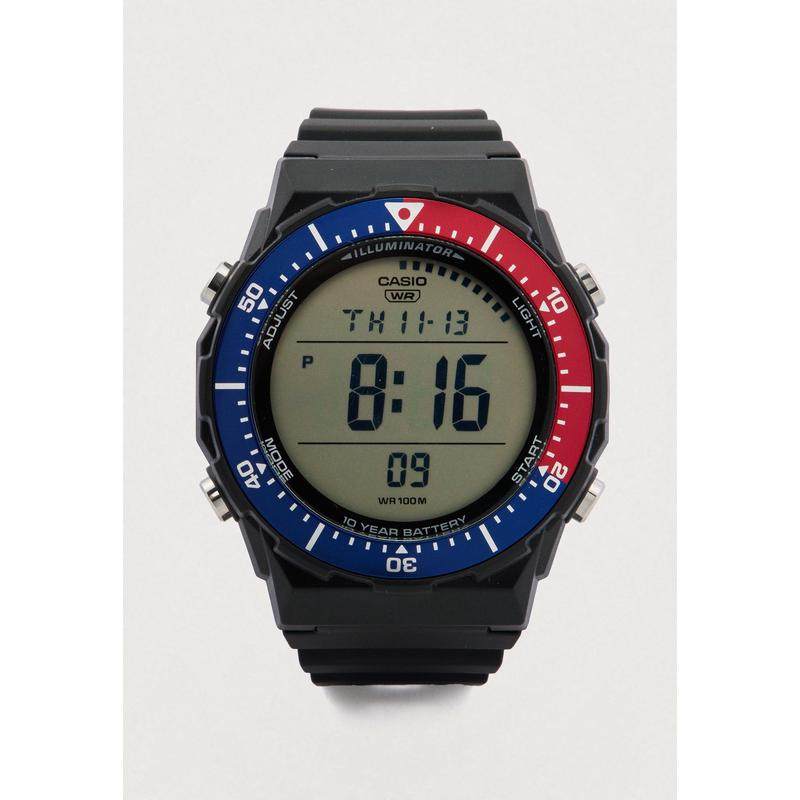 代购卡西欧男士腕表夜光计时闹钟背光防水橡胶黑色蓝色运动户外