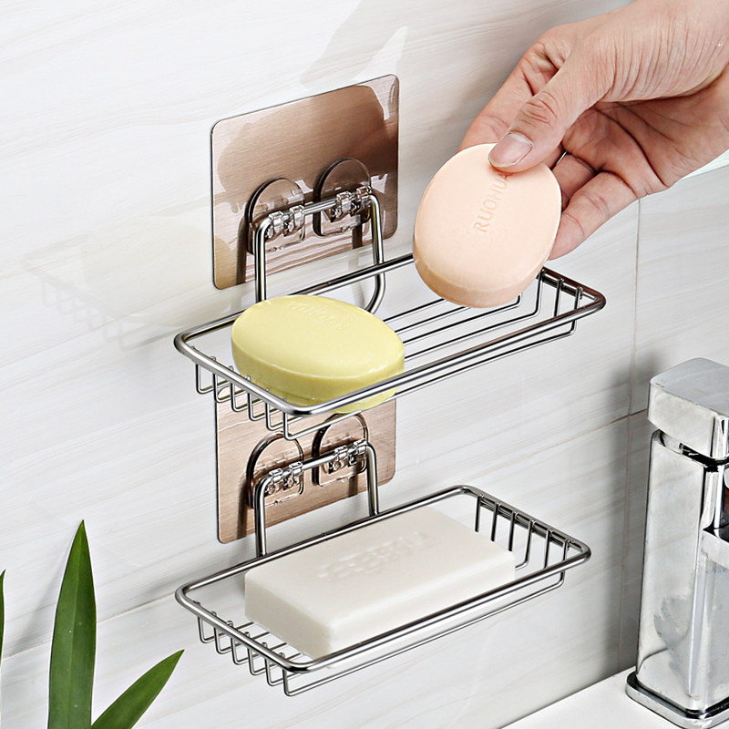 浴室香皂盒创意沥水肥皂盒强力吸盘壁挂香皂架卫生间免打孔肥皂架