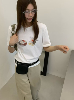 UNCLE BE-秋上新Roll蛋卷kitty蛋糕图案短袖T恤A77936不退换
