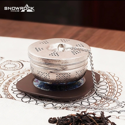 SNOWROCK纯钛冰花带链茶滤