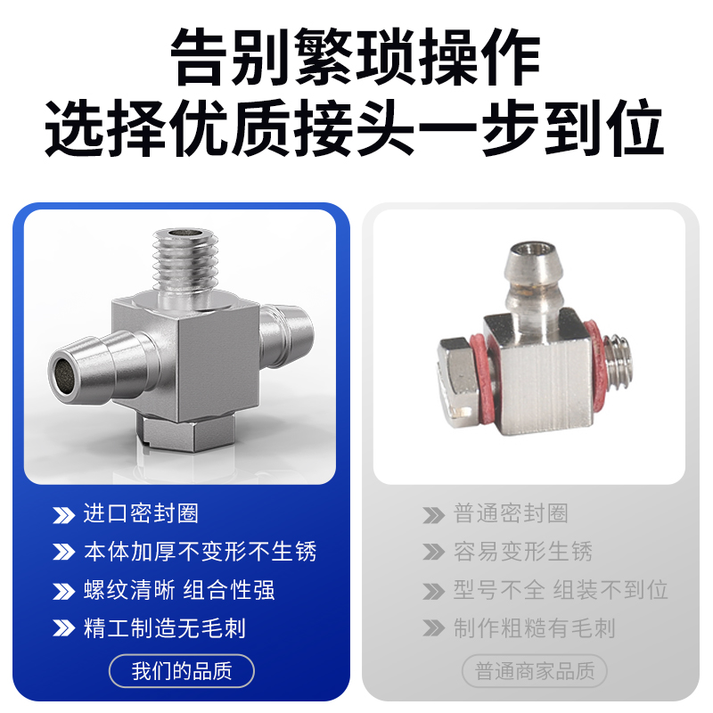 机械手气动气管接头抱具气咀5MM小插芯PTF06M5宝塔形气嘴真空堵头