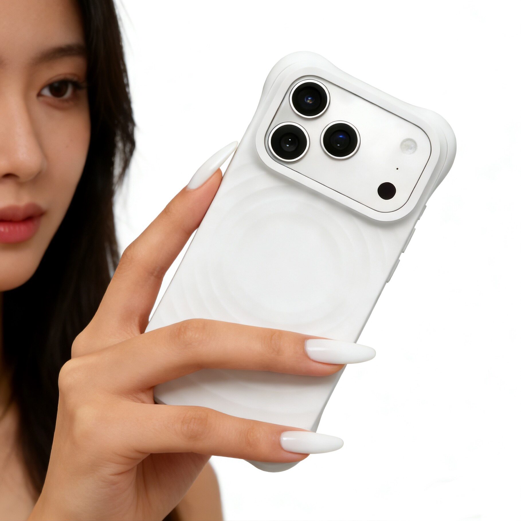 2026新款白色波漾磁吸手机壳c家适用苹果17promax活力橙