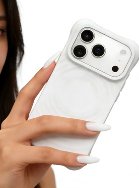 2026新款白色波漾磁吸手机壳c家适用苹果17promax活力橙女iPhone16pro防摔14Plus巨好看15保护套高级感小众13