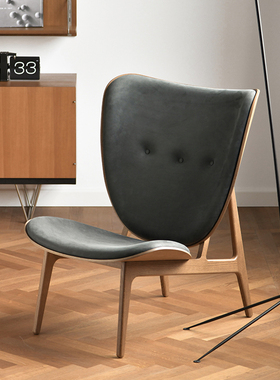 JOLOR欧洲进口现代简约头层牛皮沙发椅Norr11大象椅黑色单人卧室