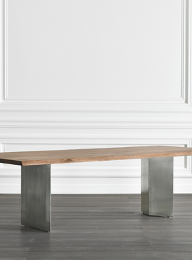 JOLOR 进口意式轻奢北美黑胡桃木MIKADO自然边实木长桌餐桌工作台