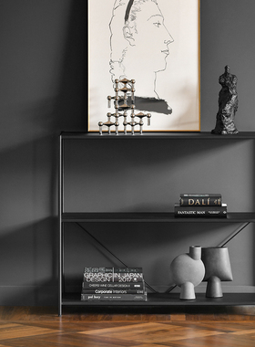 JOLOR进口现代简约北欧ins组合置物架黑色铁艺展架