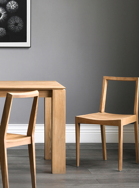 JOLOR进口实木家具 北欧现代简约SOLO书桌椅柚木实木餐椅