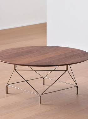 JOLOR北欧现代简约实木面茶几原创设计圆形咖啡桌