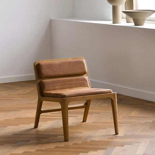 JOLOR真皮现代实木客厅休闲椅