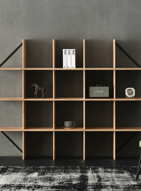 JOLOR进口北欧现代简约实木家具SHELF橡木格子书架落地简易置物架