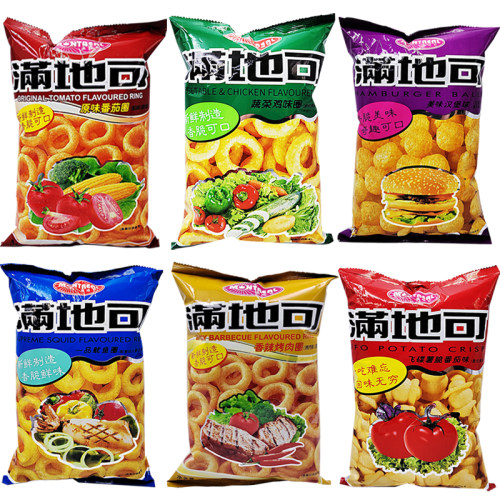 满地可蔬菜鸡味圈汉堡球番茄鱿鱼香辣烤肉圈办公宿舍休闲零食小吃