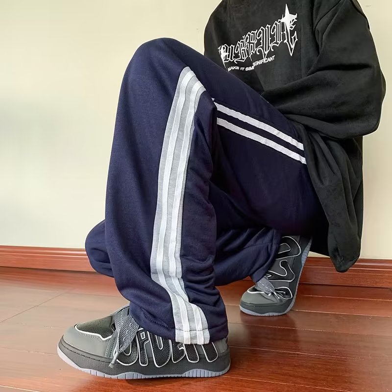 男士春秋季直筒阔腿宽松裤潮牌百搭休闲长裤XZ302-1-K928P35,男装休闲裤,星座302B-1