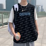 港风夏季时尚舒适大码青少年休闲无袖背心XZ304B-B1109-P21，男装背心/马甲，星座302B-1