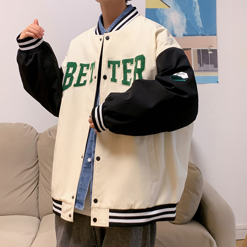 秋款棒球服夹克外套潮牌潮流字母刺绣情侣学生XZ304B-JK22105-P65图片