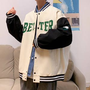 秋款棒球服夹克外套潮牌潮流字母刺绣情侣学生XZ304B-JK22105-P65图片