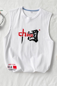 港风平铺夏季时尚舒适宽松大码休闲无袖背心XZ304B-B1108P21图片
