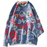秋季新款日系圆领港风男女款时尚休闲卫衣XZ304B-W5589P36，男装卫衣，星座302B-1