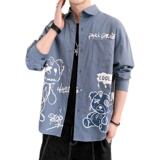 秋季新款ins酒店风韩系衬衣宽松潮流休闲衬衫XZ304B-CS2002-P45，男装衬衫，星座302B-1
