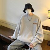 圆领毛衣男冬季加厚慵懒高级感潮牌宽松针织衫XZ302B-1-M607P45，男装针织衫/毛衣，星座302B-1