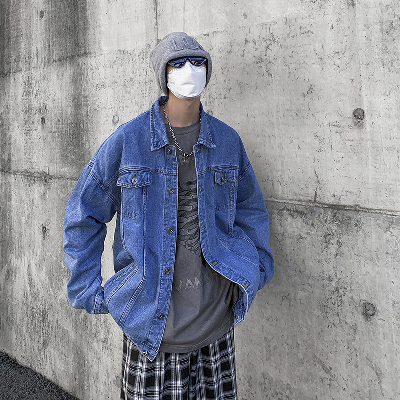 男生时尚休闲潮流洋气牛仔夹克XZ302B-1-JK608P65,男装夹克,星座302B-1