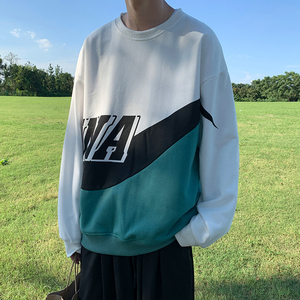 秋季新款港风日系宽松拼接印花休闲卫衣XZ304B-W5501P30图片