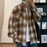 原宿日系男衬衫格子ins青春流行潮新款时尚百搭XZ304B-CS61P40，男装衬衫，星座302B-1