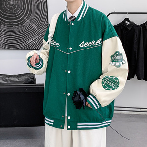 秋季新款潮牌ins美式复古字母印花棒球服XZ304B-JK22121P80图片