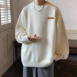 圆领毛衣男冬季加厚慵懒高级感潮牌宽松针织衫XZ302B-1-M607P45图片