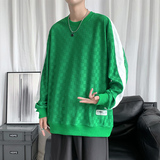 秋季新款圆领棋盘格绣花卫衣休闲套头潮卫衣XZ304B-W3324P37，男装卫衣，星座302B-1