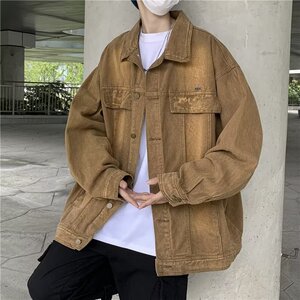美式水洗牛仔夹克高街潮流宽松上衣潮牌百搭外套XZ304B-JK1204P65图片