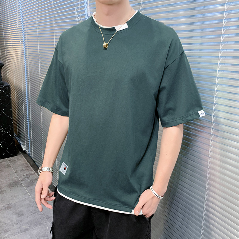 男仿棉麻短袖夏季新款绣标半袖体恤宽松T恤A222-T201-P18,男装T恤,星座302B-1