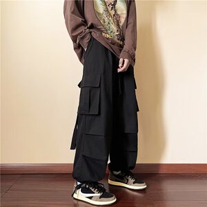 日系复古工装裤新款百搭宽松口袋休闲潮流基础长裤XZ304B-K181P50图片