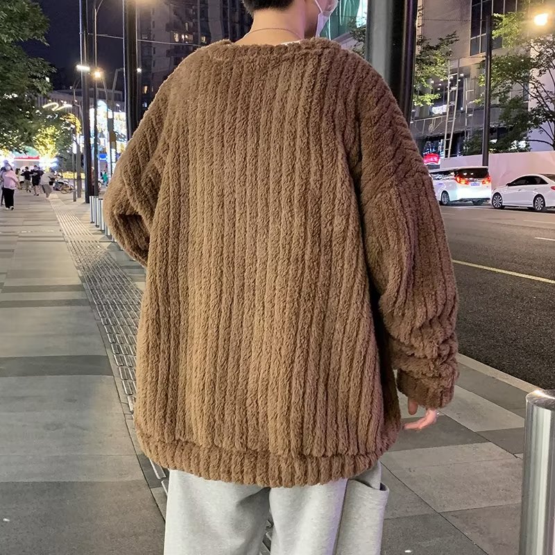 港风ins潮牌毛绒潮流百搭宽松保暖秋冬休闲卫衣XZ304B-M538P45,男装卫衣,星座302B-1
