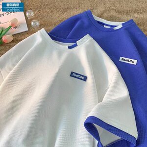 简约男青春流行ins城市风貌宽松型T恤时尚潮圆领XZ304B-T1048图片