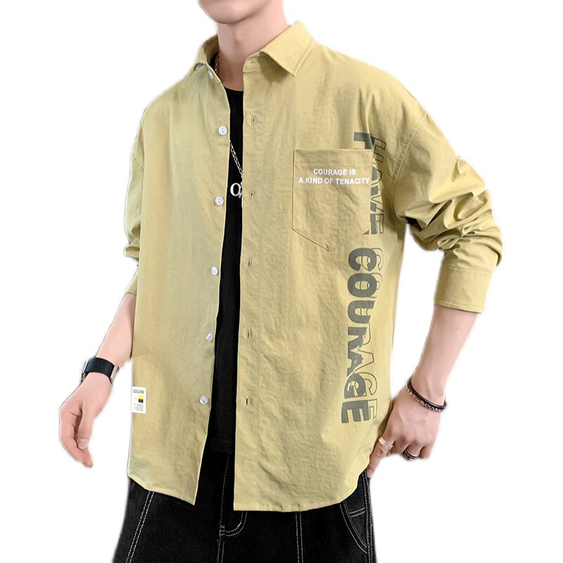 秋季新款ins酒店风韩系衬衣宽松潮流休闲衬衫XZ304B-CS2004-P43,男装衬衫,星座302B-1