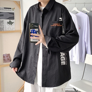 秋季新款帅气ins复古韩系宽松潮流休闲衬衫XZ304B-CS2004-P45图片
