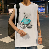 港风夏季时尚舒适宽松大码休闲无袖背心XZ304B-B1116P21，男装背心/马甲，星座302B-1