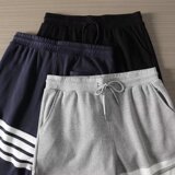 文艺宽松型时尚潮条纹原宿男直筒休闲五分裤XZ302B-1-K183P18，男装休闲裤，星座302B-1