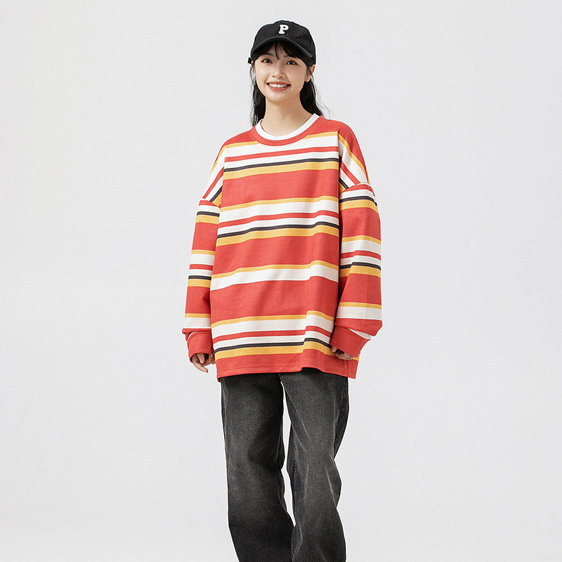 秋装外套班服宽松套头条纹潮流情侣装卫衣XZ302-1-W5531P45,男装卫衣,星座302B-1