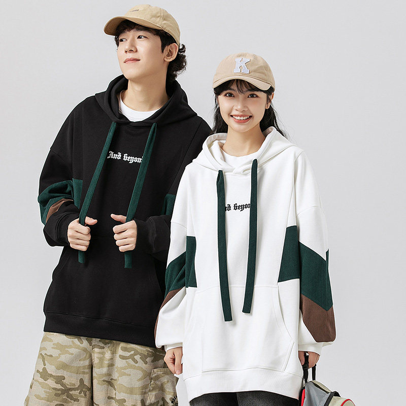 秋装外套连帽宽松套头潮流班服情侣装XZ302B-1-W5525P45图片