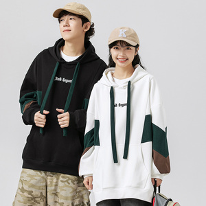 秋装外套连帽宽松套头潮流班服情侣装XZ302B-1-W5525P45图片