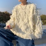 春秋季美式复古流苏毛边针织衫毛衣男高街潮牌XZ302B-1-M185P55，男装针织衫/毛衣，星座302B-1