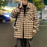 秋冬男生休闲时尚时尚毛呢衬衫领夹克XZ302B-1-JK23117P60，男装夹克，星座302B-1