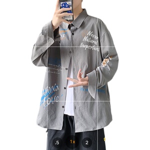 秋季新款ins复古韩系衬衣宽松潮流休闲衬衫XZ304B-CS2006-P45图片