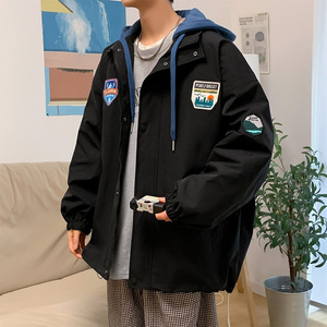 秋款夹克外套男潮牌潮流字母刺绣情侣学生XZ304B-JK22108-P70图片
