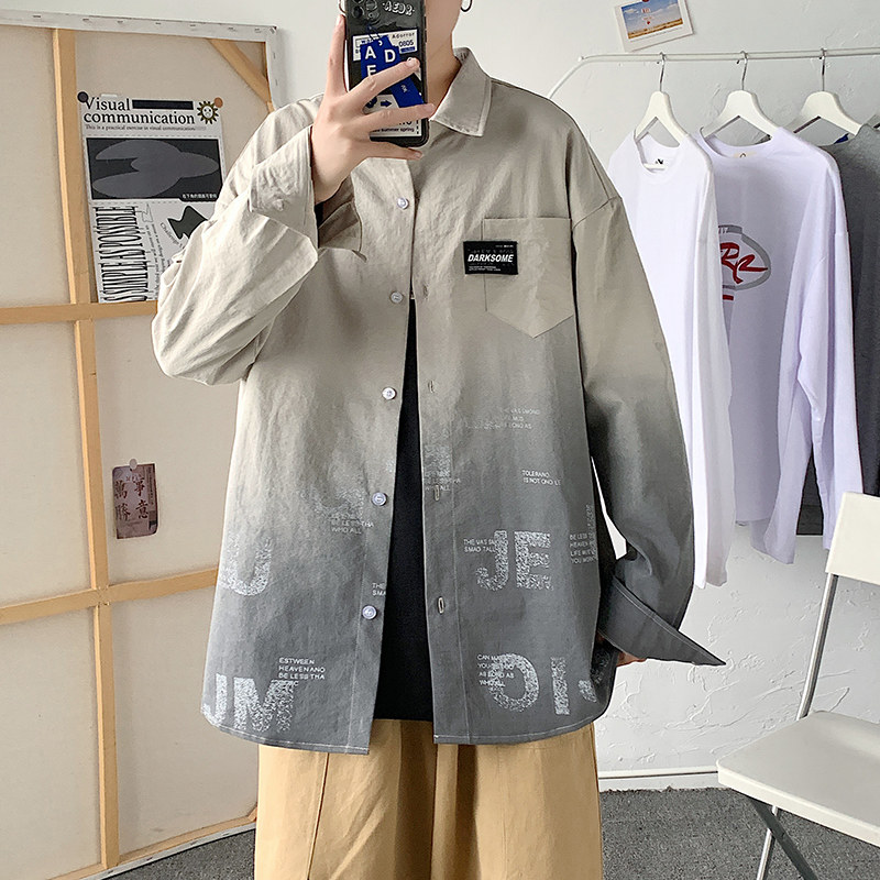 秋季新款ins复古韩系宽松潮流休闲衬衫XZ304B-CS2027P45,男装衬衫,星座302B-1